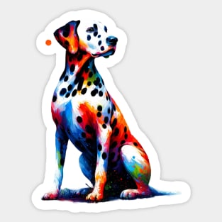 Dalmatian Expressed in Colorful Splash Art Form Sticker